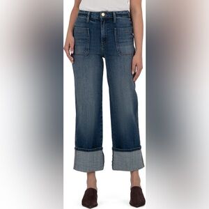Kut from the Kloth Sienna Cuffed High Waist Relaxed Straight Leg Jeans